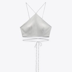 Zara Linen Blend Crop Top